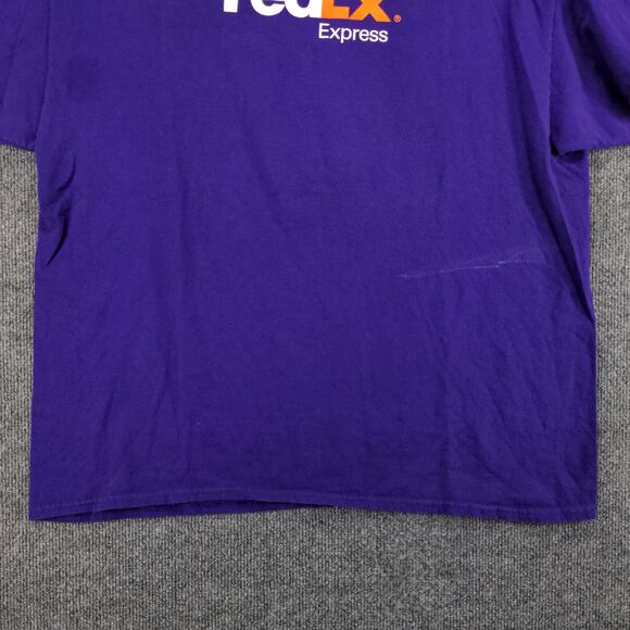 FedEx Express Employee Uniform T Shirt Mens Size XL Purple Graphic Logo - Picture 8 of 15